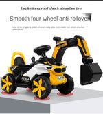 Kids Electric Ride-on Excavator Boys Gilrs Outdoor Digger Truck With Helmet, Power Digger and Light