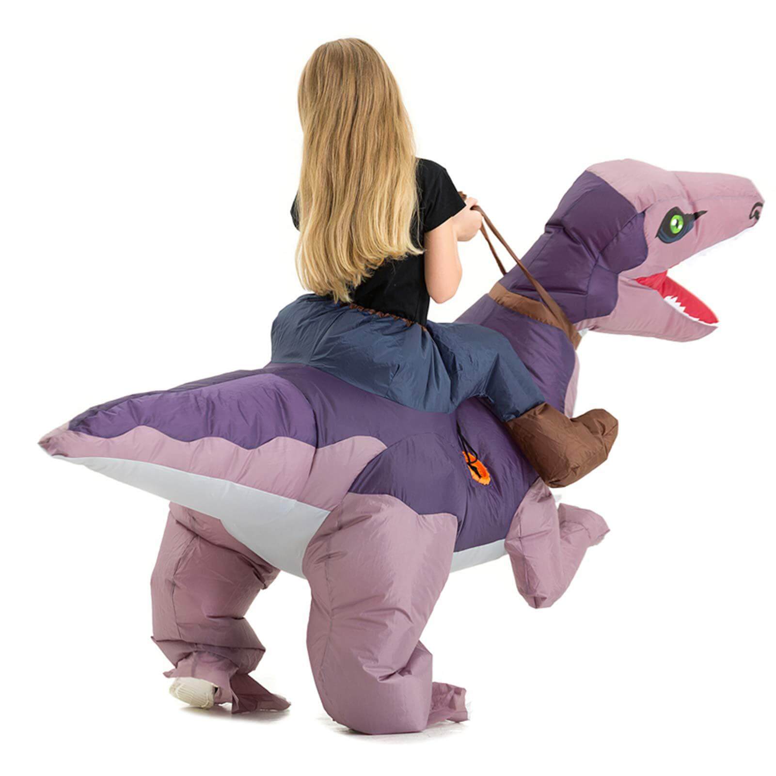 Children Inflatable Ride-on Dinosaur Costume Blow Up Dragon Riding Funny Costume for Boys Girls