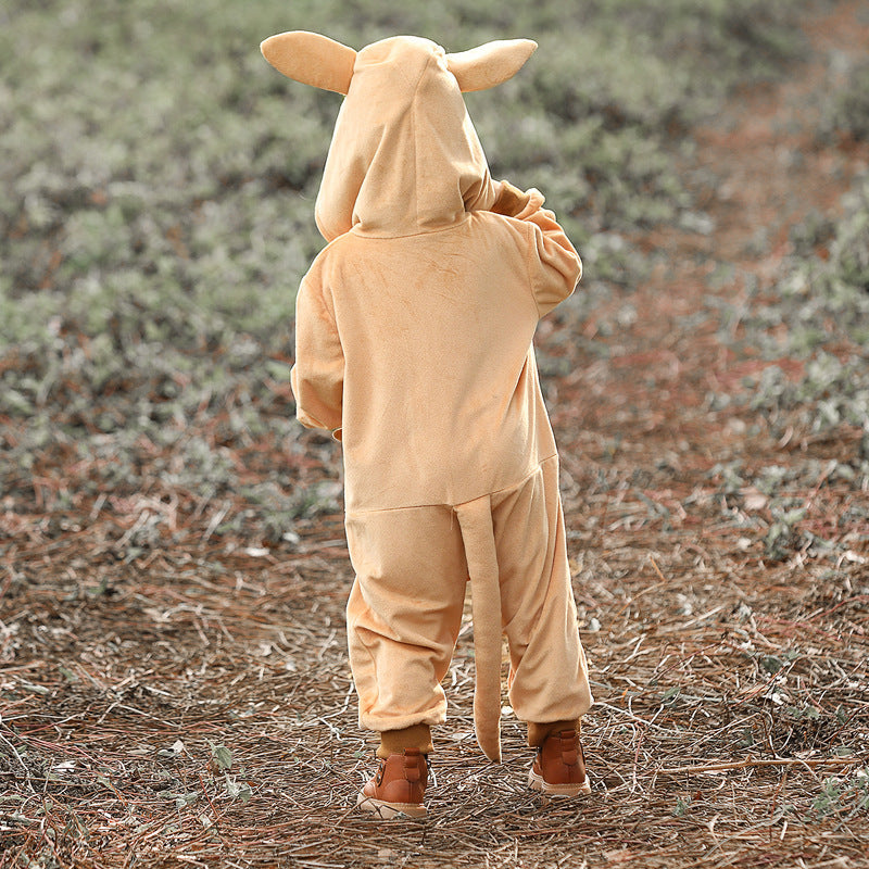 Kids Halloween Animal Costume Cute Onesie Rabbit Lion Kangaroo Outfit for Boys Girls Cosplay
