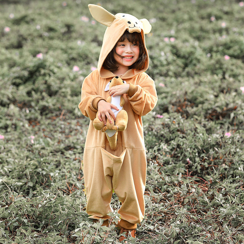 Kids Halloween Animal Costume Cute Onesie Rabbit Lion Kangaroo Outfit for Boys Girls Cosplay
