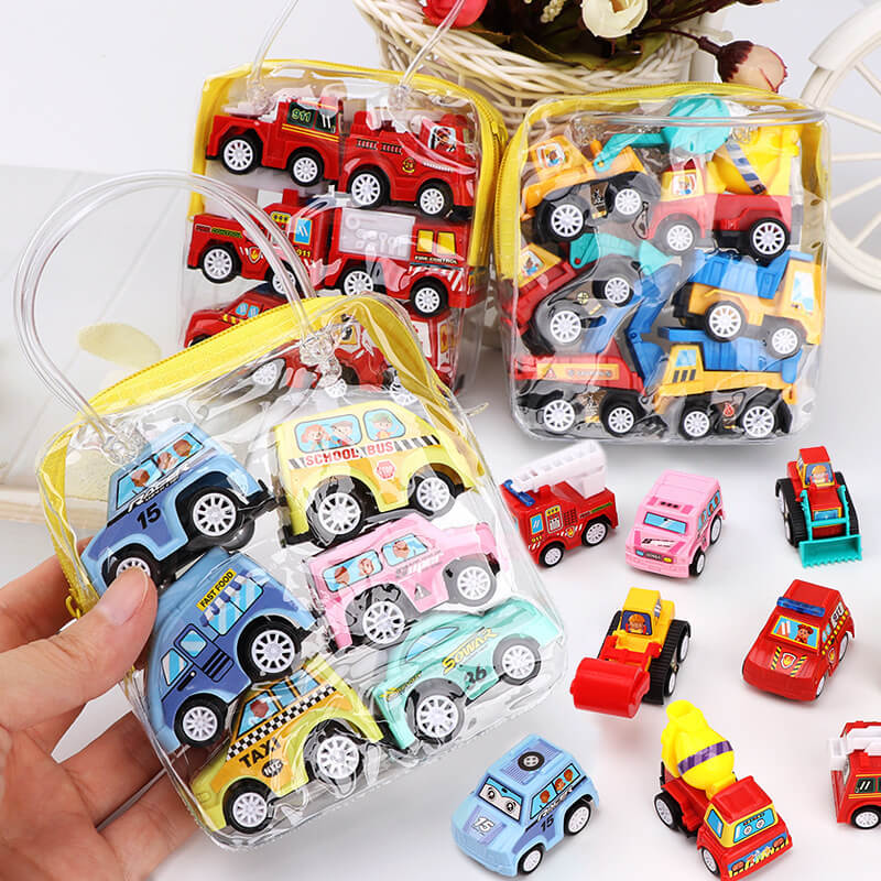 6Pcs/set Mini Toy Cars Pull Back Car Play Set Cartoon Vehicle Trucks Baby Toddlers Birthday Gift