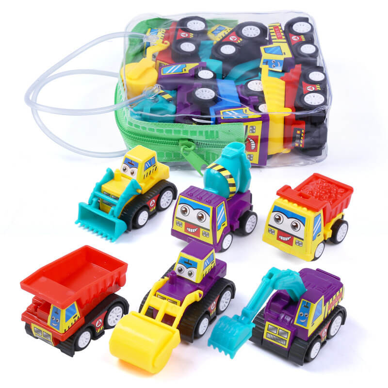6Pcs/set Mini Toy Cars Pull Back Car Play Set Cartoon Vehicle Trucks Baby Toddlers Birthday Gift