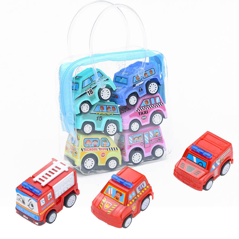 6Pcs/set Mini Toy Cars Pull Back Car Play Set Cartoon Vehicle Trucks Baby Toddlers Birthday Gift