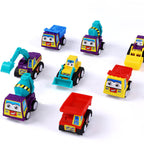 6Pcs/set Mini Toy Cars Pull Back Car Play Set Cartoon Vehicle Trucks Baby Toddlers Birthday Gift