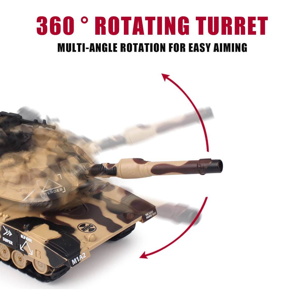 Kids RC Battle Tank 10.5'' Remote Control Tanks All Terrains Crawler