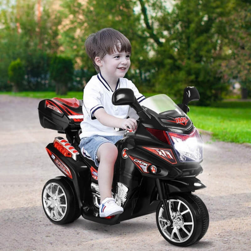 6V Electric Ride-on Motorcycle Kids 3 Wheels Ride on Car with Music, Horn and Headlights