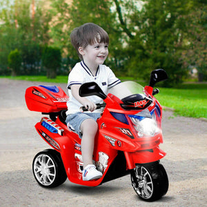 6V Electric Ride-on Motorcycle Kids 3 Wheels Ride on Car with Music, Horn and Headlights