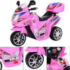 6V Electric Ride-on Motorcycle Kids 3 Wheels Ride on Car with Music, Horn and Headlights