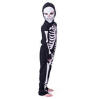 Kids Scary Skeleton Costume Halloween Jumpsuit and Mask Skull Outfit for Girls Boys