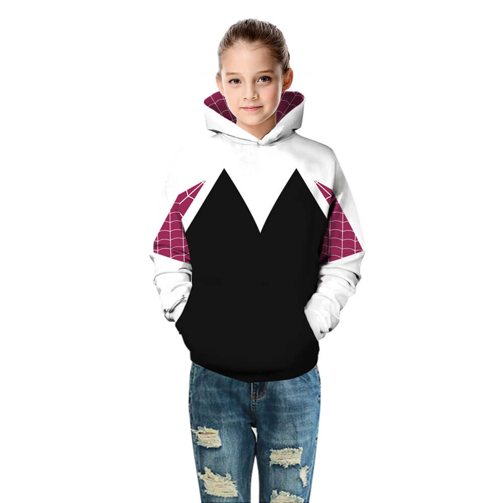 Kids Adults Gwen Hoodie Pants Superhero Unisex Long Sleeve Fashion Sweatshirt