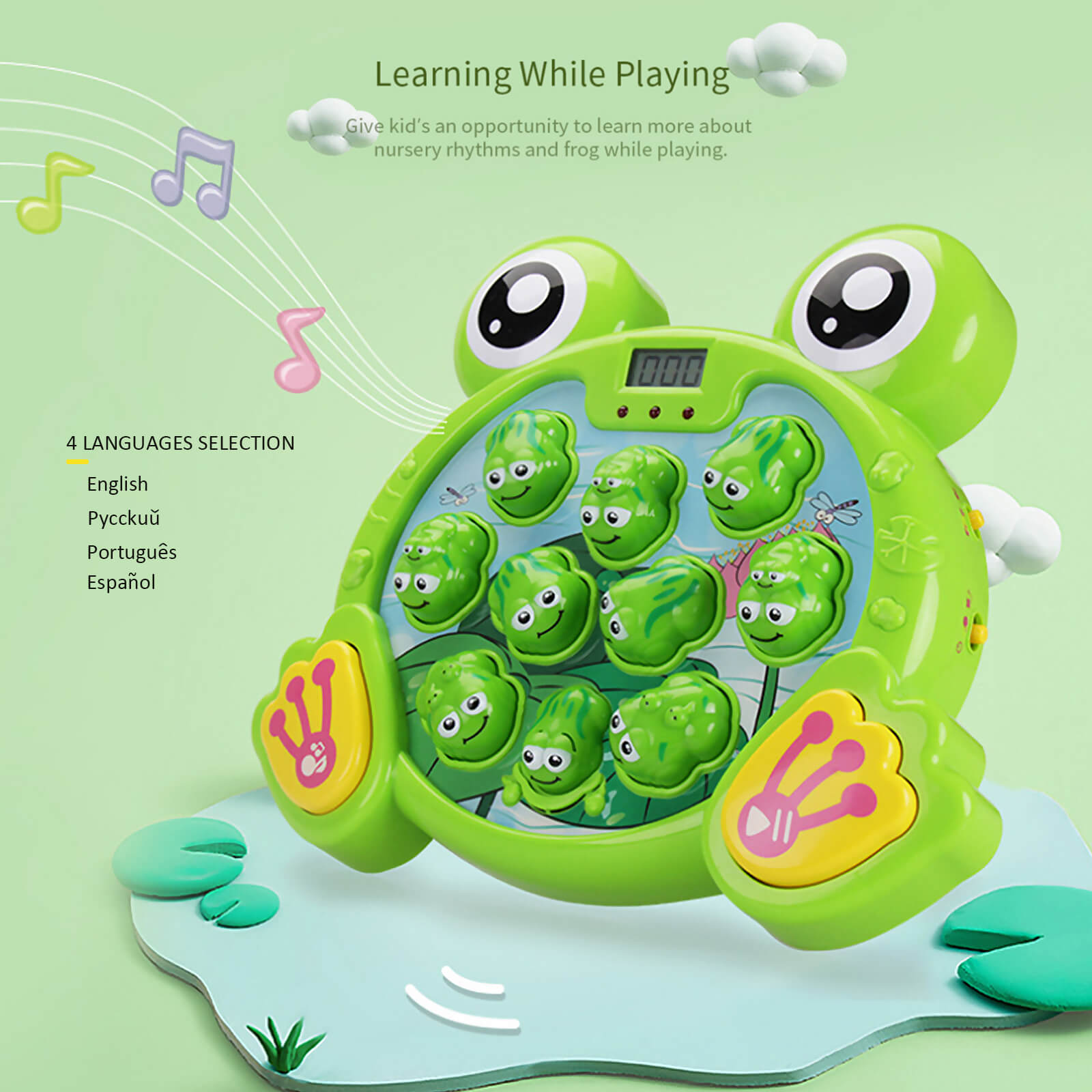 Funny Whack A Frog Game Interactive Toy with Soft Hammers Safe Kids Developmental Toy