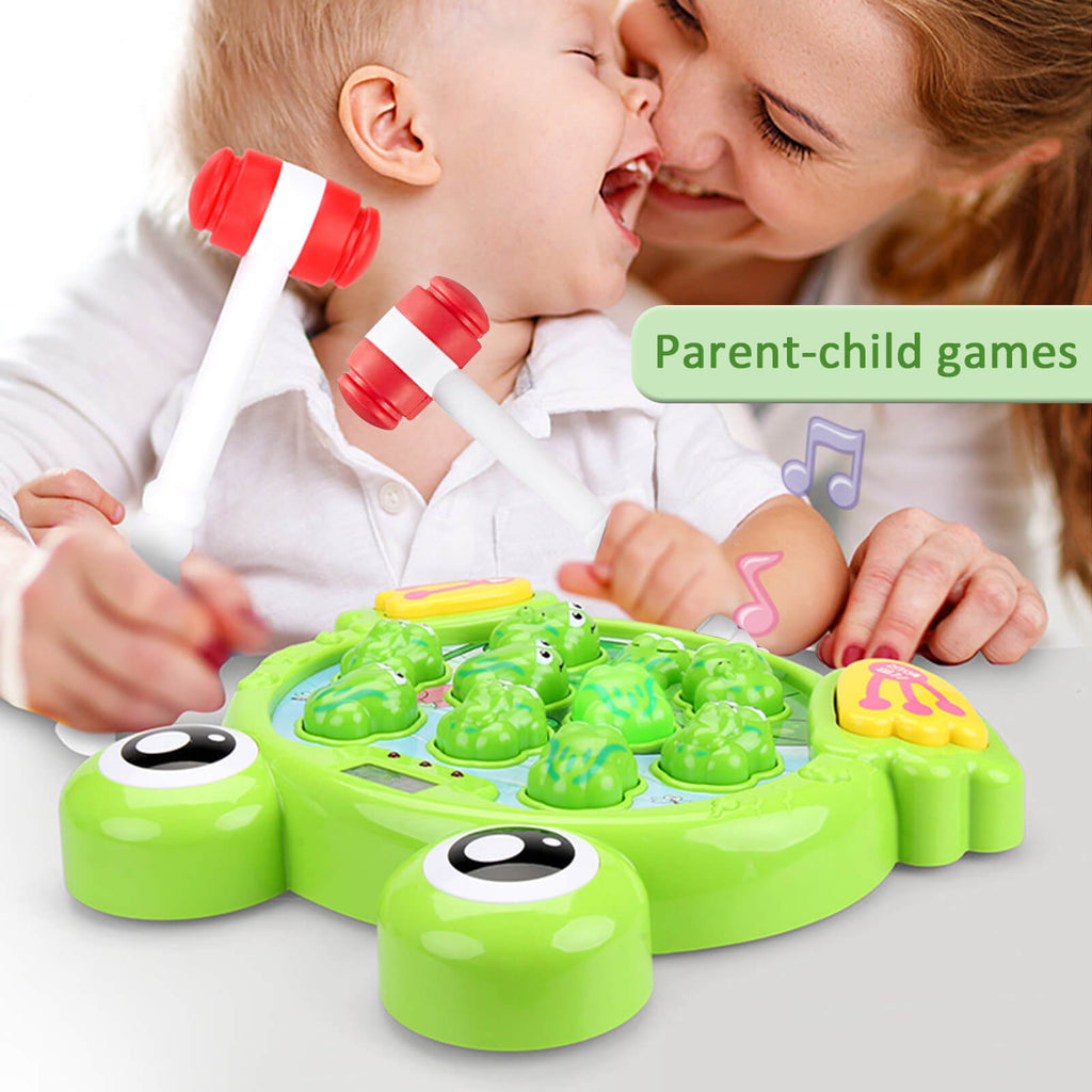 Funny Whack A Frog Game Interactive Toy with Soft Hammers Safe Kids Developmental Toy