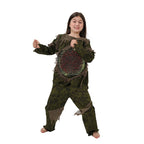 Kids Zombie Costume for Halloween Dress Up Party Boys Girls Green Monster Suit Scary Outfit