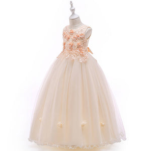 Sleeveless Tulle Flower Girl Dresses Wedding Party Gown