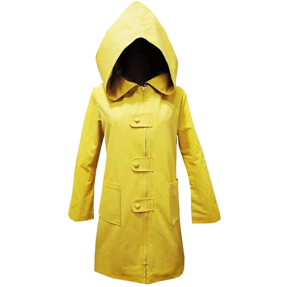 Six Cosplay Costume Kids Adult Hooded Jacket Yellow Coat for Halloween Dress Up