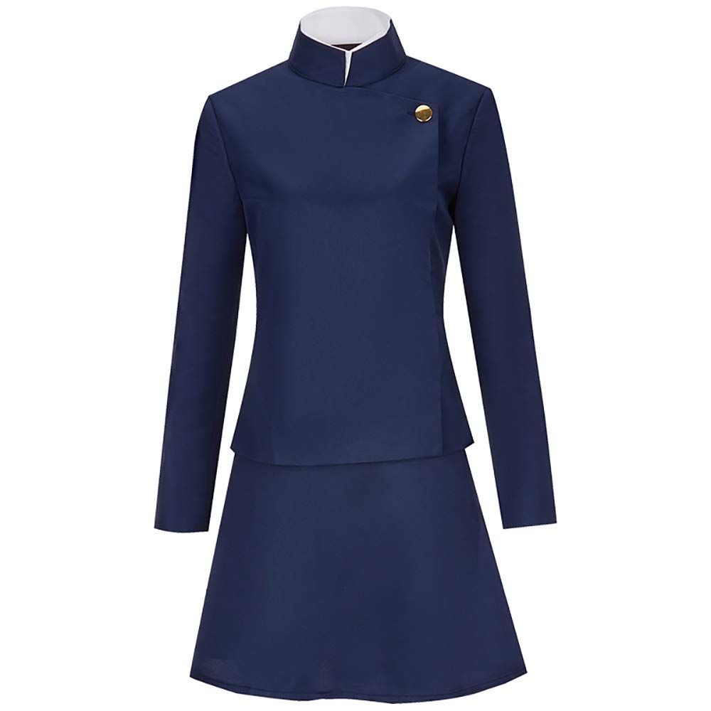 Women Maki Costume Blue Mahito Tops Pants 2pcs Suit for Halloween Cosplay
