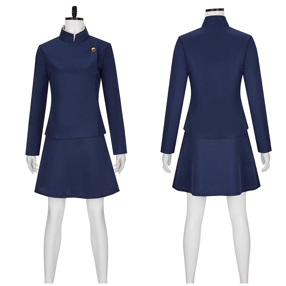 Women Maki Costume Blue Mahito Tops Pants 2pcs Suit for Halloween Cosplay