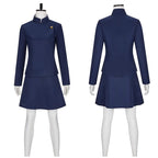 Women Maki Costume Blue Mahito Tops Pants 2pcs Suit for Halloween Cosplay