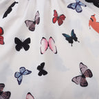 Mommy and Me Matching Dresses Butterfly Printed Puff Sleeve Dress Casual Family Matching Outfit