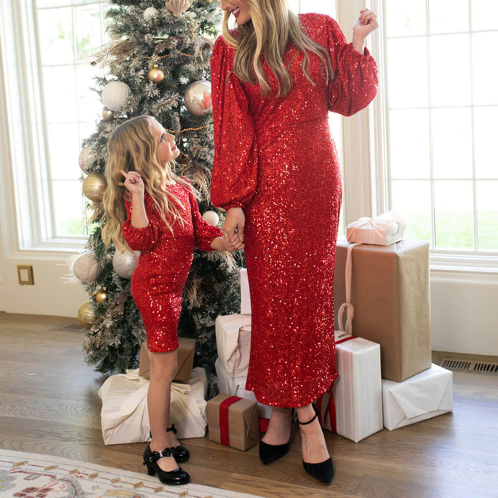 Mother Daughter Party Elegent Dresses Fashion Mom and Me Matching Outf – Sun Baby