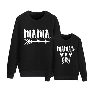 Mom and Son Matching Outfits Toddler Kids Adult Long Sleeve Shirt Pullover Sweatshirts