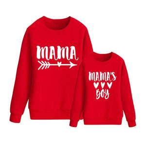 Mom and Son Matching Outfits Toddler Kids Adult Long Sleeve Shirt Pullover Sweatshirts