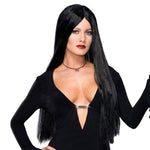 Morticia Addams Dress Adult Floor Length Evening Gown Costume Black Gothic Morticia Party Dress