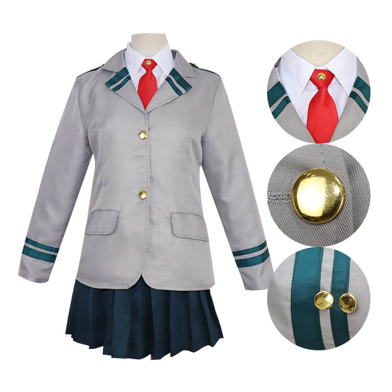 Adult Ochaco Cosplay Costume Uravity Cosplay Outfit Hero High School Dress Suit