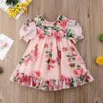 Princess Girl Floral Tulle Dress Puff Sleeve Wedding Party Pageant Tutu Dress