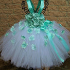Flower Girl Tulle Flower Fairy Princess Dress Wedding Birthday Party For 1-14Y