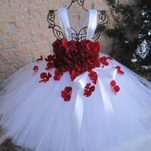Flower Girl Tulle Flower Fairy Princess Dress Wedding Birthday Party For 1-14Y