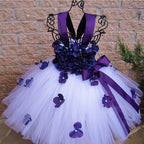 Flower Girl Tulle Flower Fairy Princess Dress Wedding Birthday Party For 1-14Y