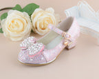 Girls Heeled Leather Shoes Party Dance Princess Shoes