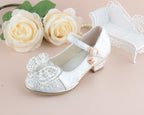 Girls Heeled Leather Shoes Party Dance Princess Shoes