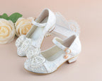 Girls Heeled Leather Shoes Party Dance Princess Shoes