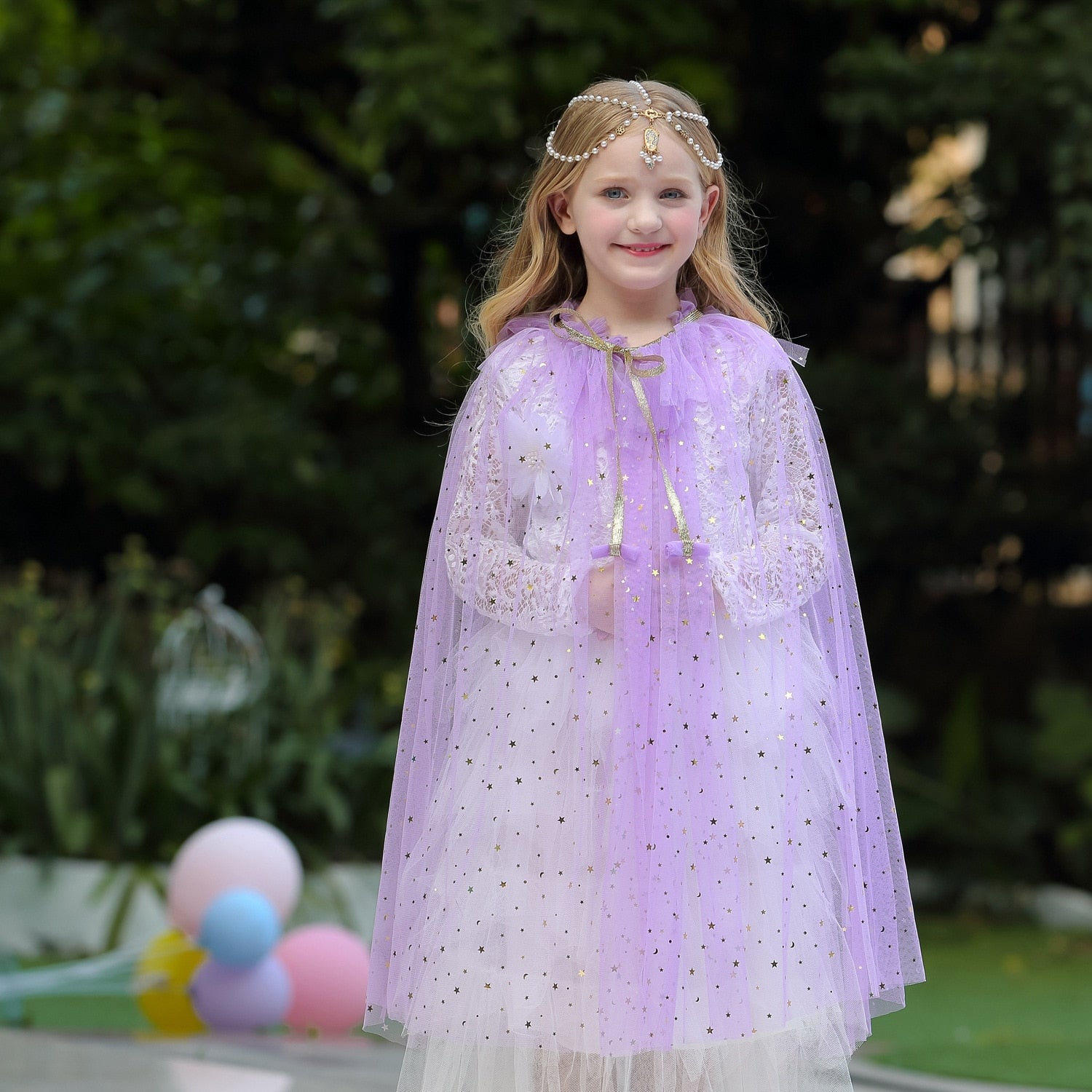 Girls Princess Sequins Cloak Shawl Birthday Wedding Party Dress Up