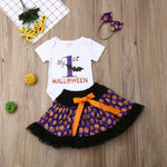 Baby Girls Halloween Romper Tutu Dress Headband Outfits 3PCS