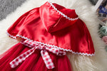 Toddler Girls Little Red Riding Dress Halloween Carnival Cosplay Costume