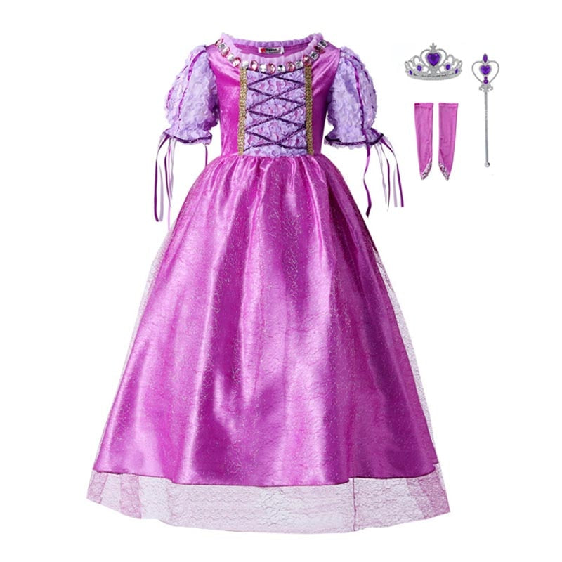 Girls Princess Dress Longest Hair Princess Outfit  Fairy Tales Cosplay Costume