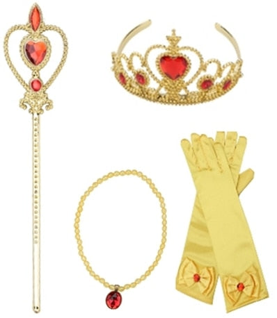 Girls Sleeveless Ball Gown Dress Beast Princess Costume Halloween Cosplay