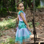 Girls Princess Mermaid Dress Halloween Carnival Party Ariel Dress 4-10Y