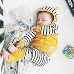 Newborn Toddler Kids Outfits T-shirt Tops Striped + Pants Casual 2PCS