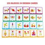 3D Wooden Pattern Blocks Set Geometric Manipulative Jigsaw Shape Puzzle