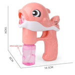 New Flashing Light Up Kids Dolphin Magic Bubble Maker Gun Summer Toys