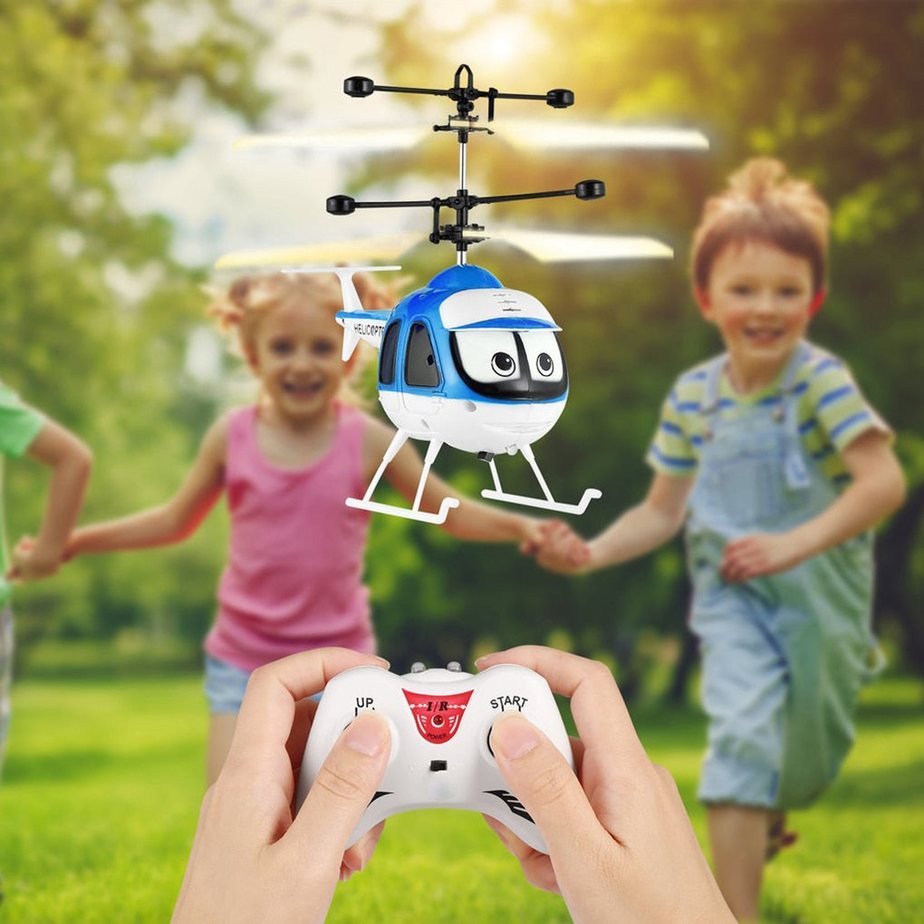 Induction RC Helicopter Flying Toys Cartoon Remote Control Drone Kids Plane Toys