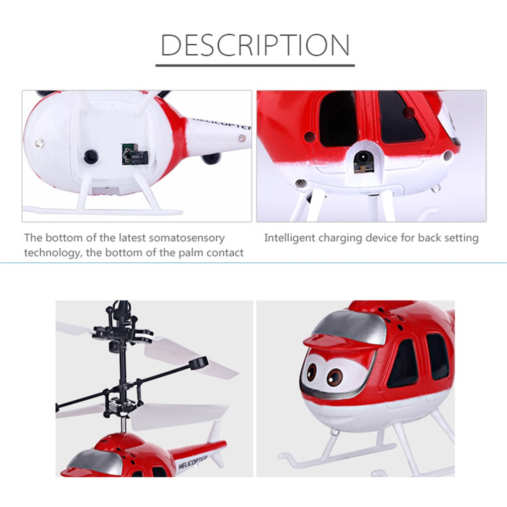 Induction RC Helicopter Flying Toys Cartoon Remote Control Drone Kids Plane Toys