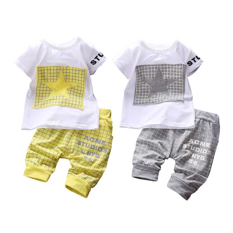 2PC Casual Toddler  Boy Clothes T-shirt Top +Pants Outfits