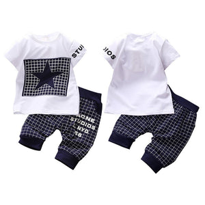 2PC Casual Toddler  Boy Clothes T-shirt Top +Pants Outfits
