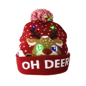 Christmas LED Hat Light Up Knitted Beanie Holiday Hat, Best Christmas Gift For Kids Adults