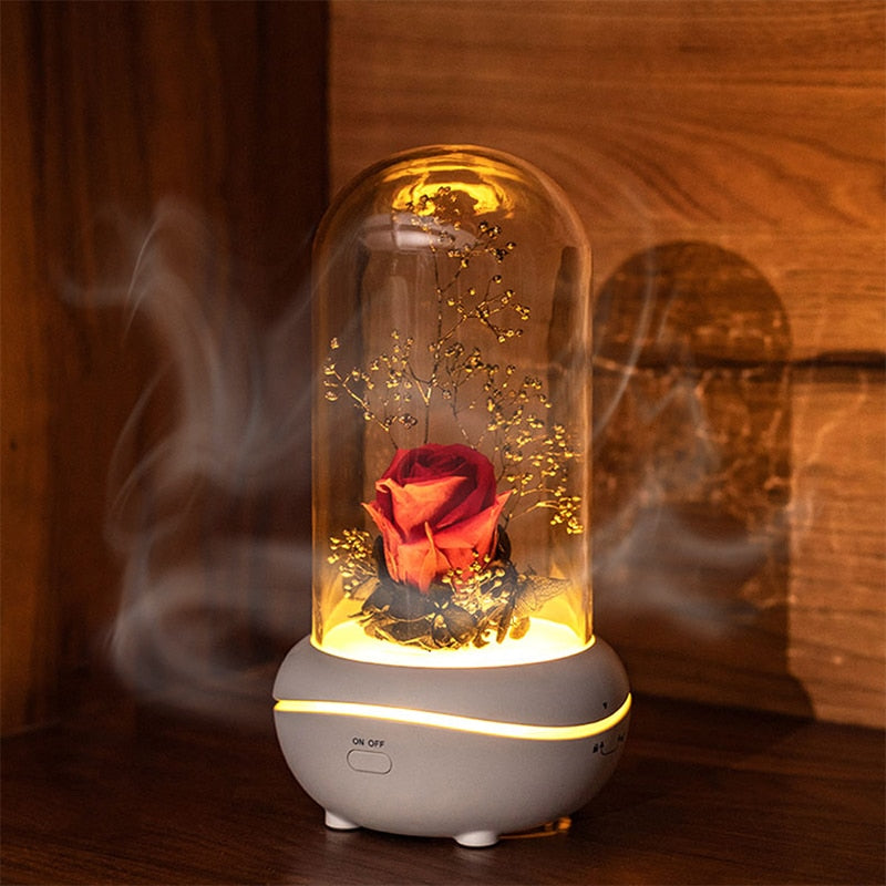 Rose Lamp Scented Oil Diffuser Aromatherapy Christmas LED Lamp Fragrance Oil Diffuser